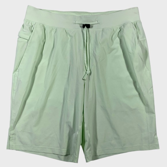 Lululemon Mens License to Train Linerless Shorts Large Green Gym Performance - Picture 1 of 6